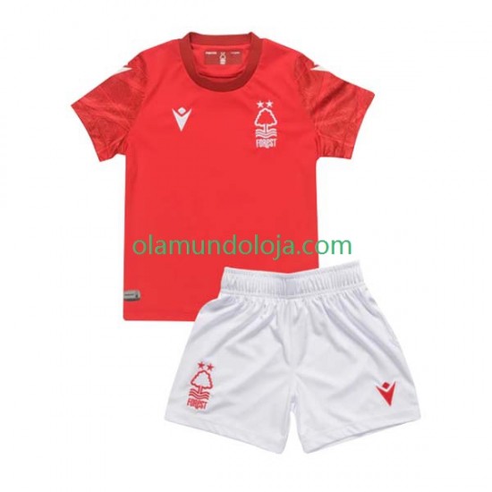 Camisola Nottingham Forest Criança Equipamento Primeiro 2022-2023 Manga Curta